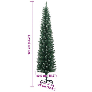 vidaXL Slim Artificial Christmas Tree 150 LEDs 120 cm