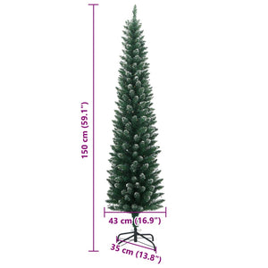 vidaXL Slim Artificial Christmas Tree 150 LEDs 150 cm