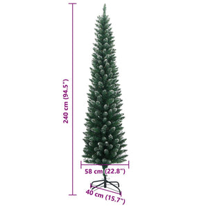 vidaXL Slim Artificial Christmas Tree 300 LEDs 240 cm