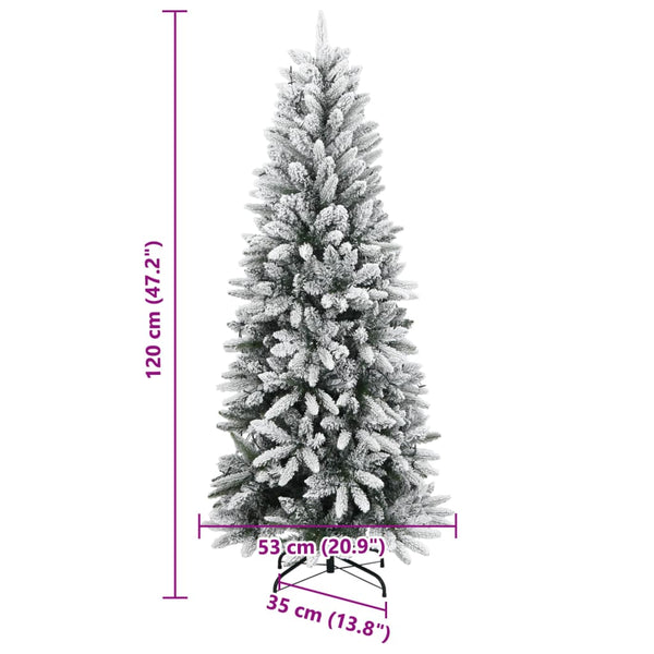 vidaXL Artificial Christmas Tree with Snow 150 LEDs 120 cm