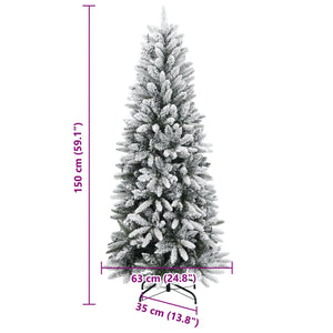 vidaXL Artificial Christmas Tree with Snow 150 LEDs 150 cm