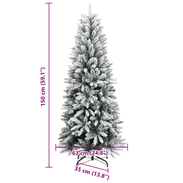vidaXL Artificial Christmas Tree with Snow 150 LEDs 150 cm