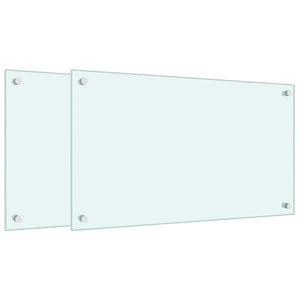 vidaXL Kitchen Backsplashes 2 pcs. White 70x40 cm Tempered Glass