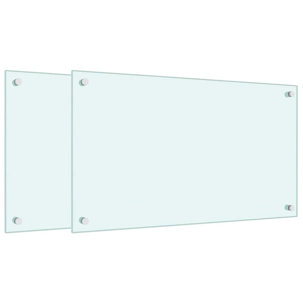vidaXL Kitchen Backsplashes 2 pcs. White 70x40 cm Tempered Glass
