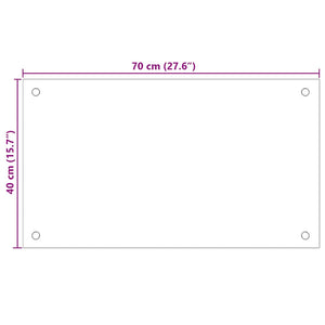 vidaXL Kitchen Backsplashes 2 pcs. White 70x40 cm Tempered Glass