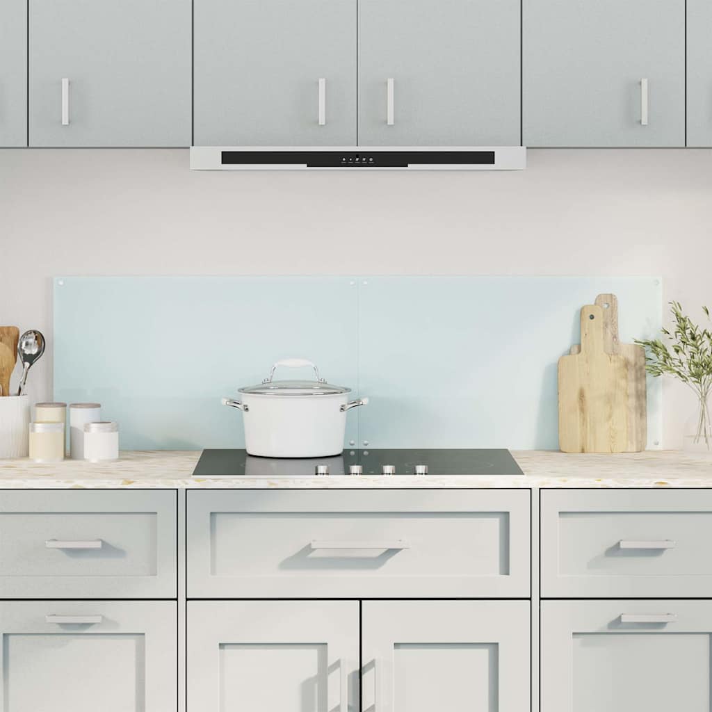 vidaXL Kitchen Backsplashes 2 pcs. White 70x40 cm Tempered Glass