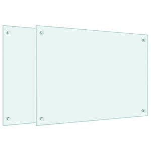 vidaXL Kitchen Splashbacks 2 pcs White 70x50 cm Tempered Glass