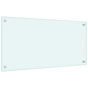 Küchenrückwand 2er Set Weiß Hartglas 80x40 cm