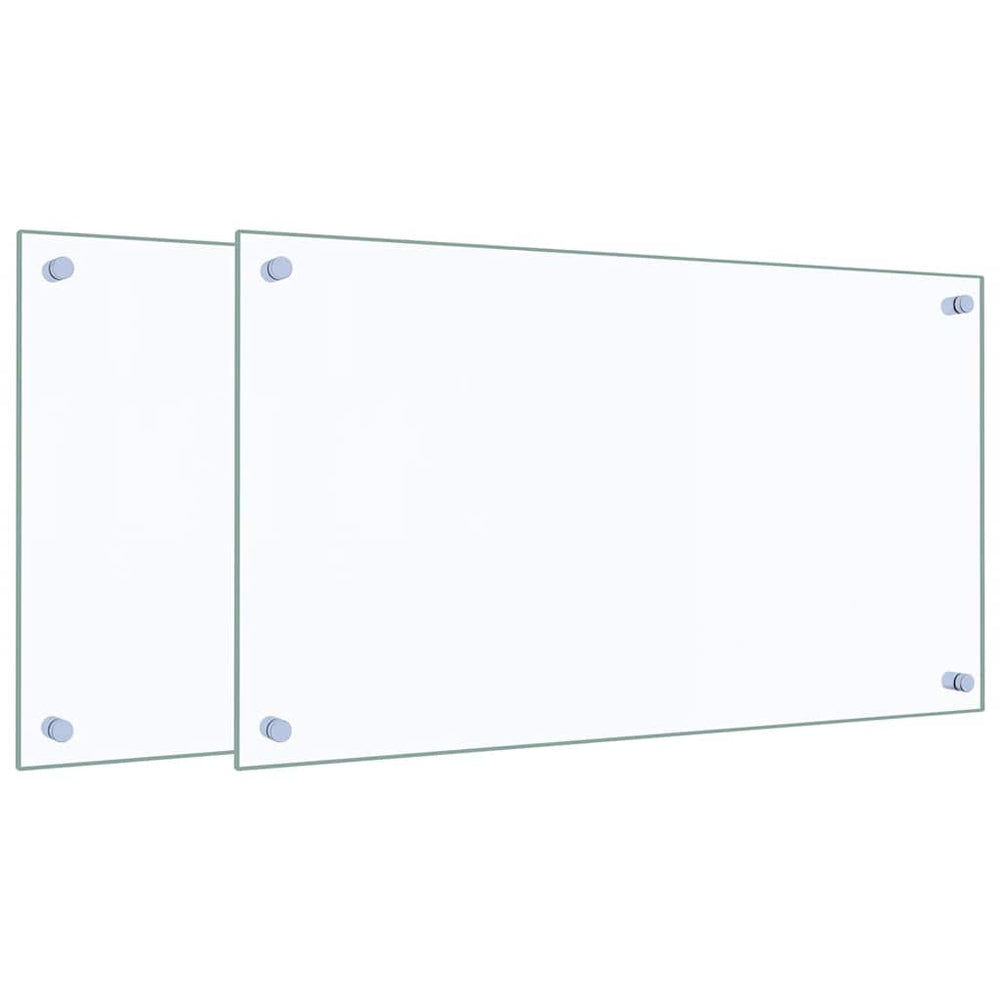 Küchenrückwand Hartglas Transparent 70x40cm 2er-Set