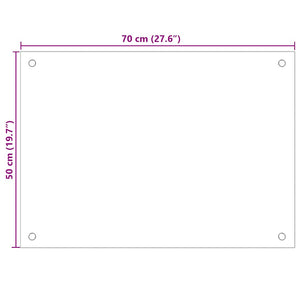 Küchenrückwand Hartglas Transparent 70x50cm 2er Set