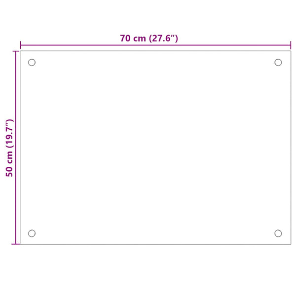Küchenrückwand Hartglas Transparent 70x50cm 2er Set