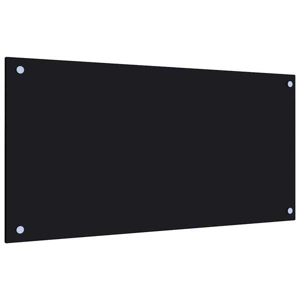 Küchenrückwand 2er Set Schwarz Hartglas 80x40 cm