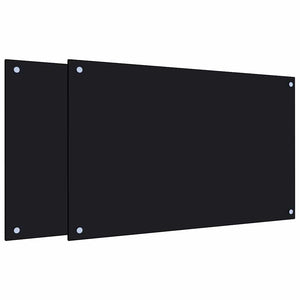 Schwarze Küchenrückwand aus Glas, 2er-Set