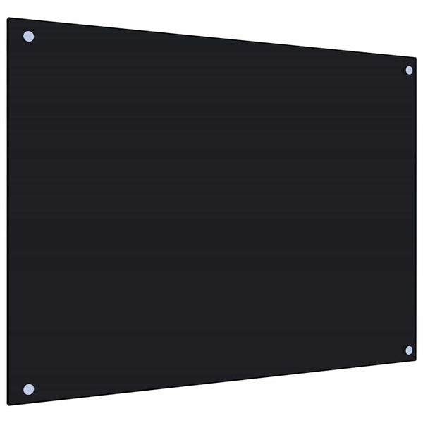 Küchenrückwand 2er Set Schwarz Hartglas 80x60cm