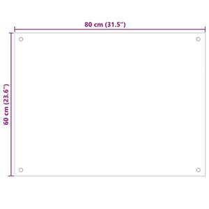 Küchenrückwand 2er Set Schwarz Hartglas 80x60cm