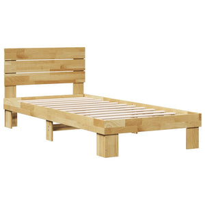 vidaXL Solid Wood Bed with Headboard without Mattress 75x190 cm Oak Wood