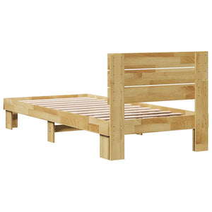 vidaXL Solid Wood Bed with Headboard without Mattress 75x190 cm Oak Wood
