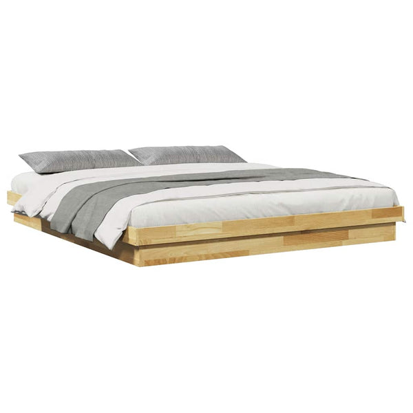 vidaXL Solid Wood Bed Frame without Mattress 180x200 cm Oak Wood
