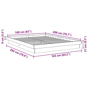 vidaXL Solid Wood Bed Frame without Mattress 160x200 cm Oak Wood