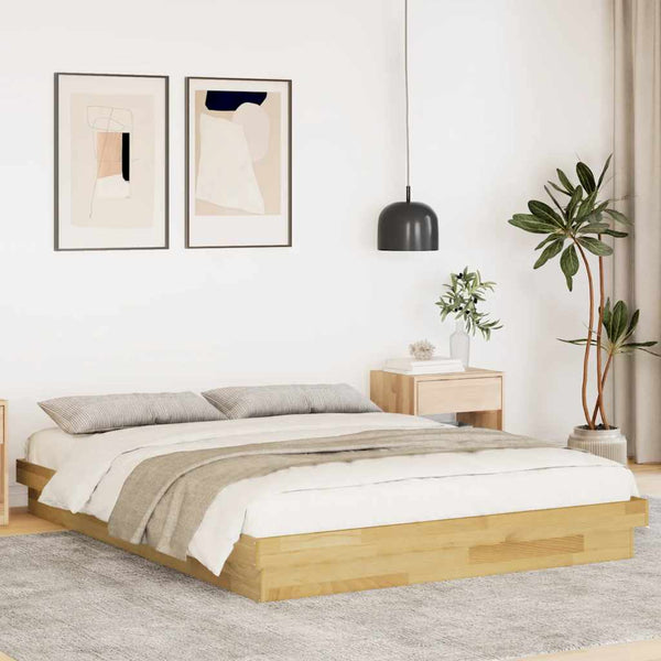 vidaXL Solid Wood Bed Frame without Mattress 160x200 cm Oak Wood