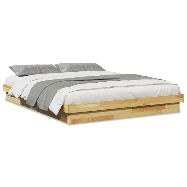 vidaXL Solid Wood Bed Frame without Mattress 150x200 cm Oak Wood