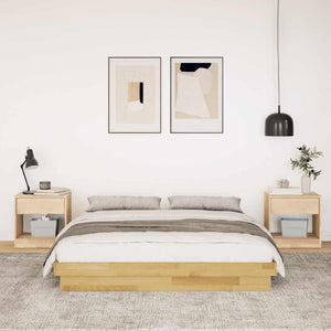 vidaXL Solid Wood Bed Frame without Mattress 150x200 cm Oak Wood