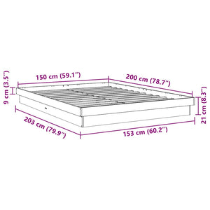 vidaXL Solid Wood Bed Frame without Mattress 150x200 cm Oak Wood