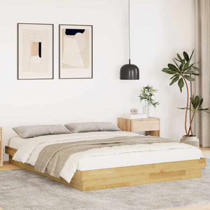 vidaXL Solid Wood Bed Frame without Mattress 150x200 cm Oak Wood
