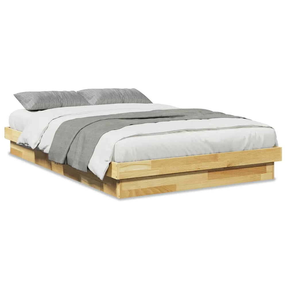 vidaXL Solid Oak Bed Frame without Mattress 120x200 cm