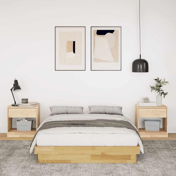vidaXL Solid Oak Bed Frame without Mattress 120x200 cm