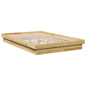 vidaXL Solid Oak Bed Frame without Mattress 120x200 cm