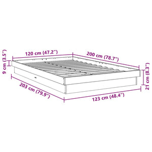 vidaXL Solid Oak Bed Frame without Mattress 120x200 cm