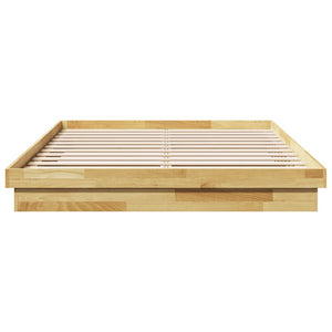 vidaXL Solid Wood Bed Frame without Mattress 135x190 cm Oak Wood