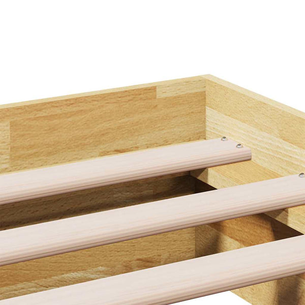 vidaXL Solid Wood Bed Frame without Mattress 135x190 cm Oak Wood
