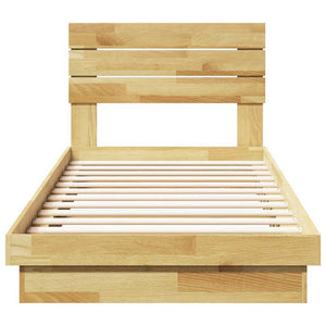 vidaXL Solid Wood Bed with Headboard without Mattress 100x200 cm Oak Wood