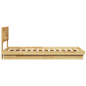 vidaXL Solid Wood Bed with Headboard without Mattress 100x200 cm Oak Wood