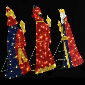 vidaXL 3 Wise Men Christmas Lights 3 pcs Warm White 105 cm