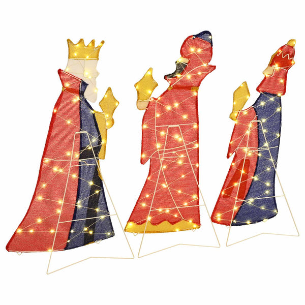 vidaXL 3 Wise Men Christmas Lights 3 pcs Warm White 105 cm