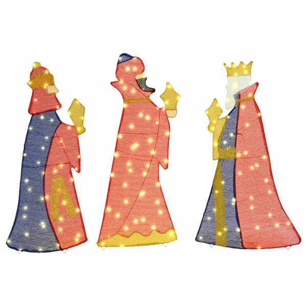 vidaXL 3 Wise Men Christmas Lights 3 pcs Warm White 105 cm