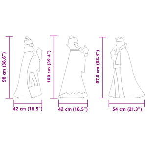 vidaXL 3 Wise Men Christmas Lights 3 pcs Warm White 105 cm