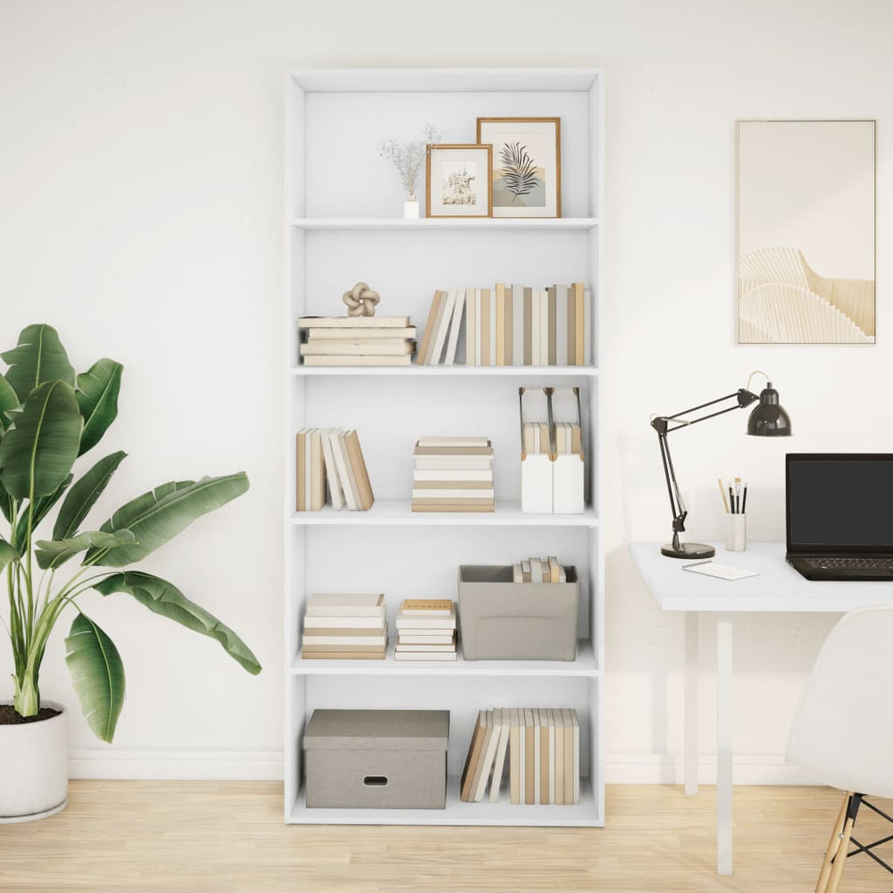 vidaXL Bookcase White 80x30x189 cm Engineered Wood
