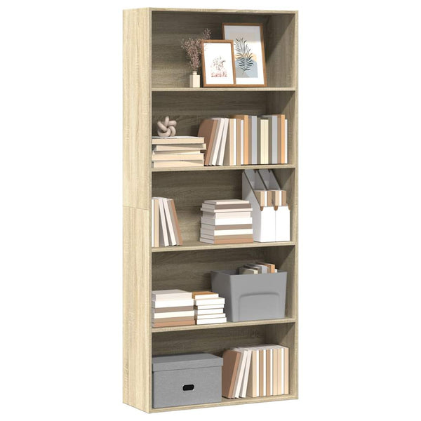 vidaXL Sonoma Oak Bookcase 80x30x189 cm Engineered Wood