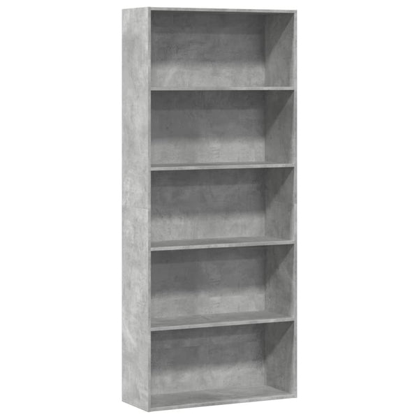 vidaXL Bookcase Concrete Grey 80x30x189 cm Engineered Wood