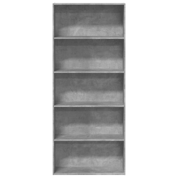 vidaXL Bookcase Concrete Grey 80x30x189 cm Engineered Wood