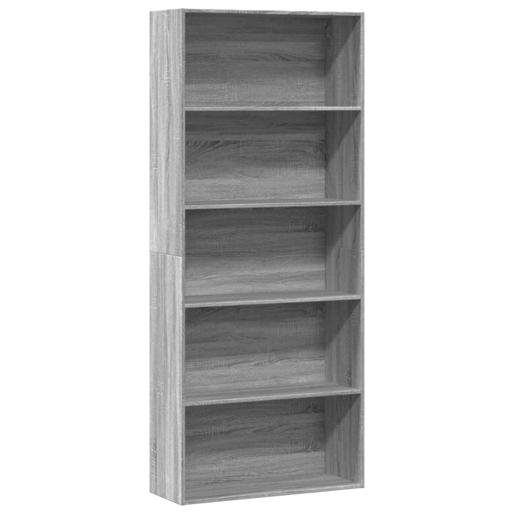 vidaXL Bookcase Grey Sonoma 80x30x189 cm Engineered Wood