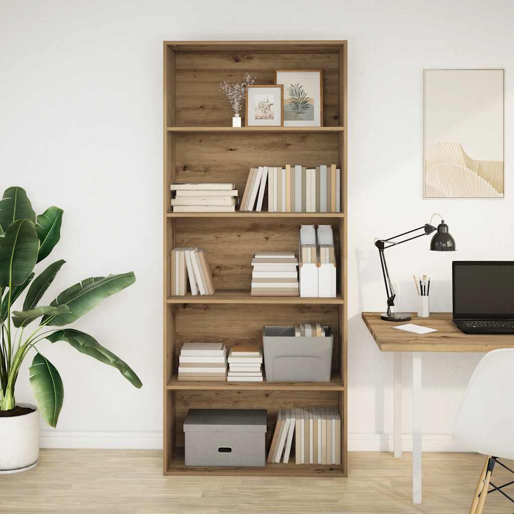 vidaXL Bookcase Artisan Oak 80x30x189 cm Engineered Wood