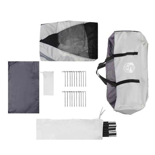Poolzelt mit Netz Seitenteilen 612x612 cm Grau