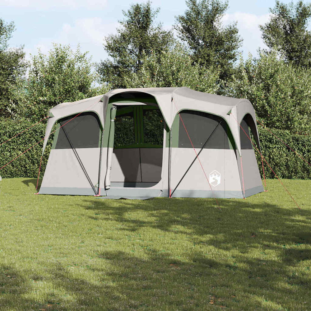 vidaXL Family Tent with Roof White and Green 435 x 255 x 216 cm