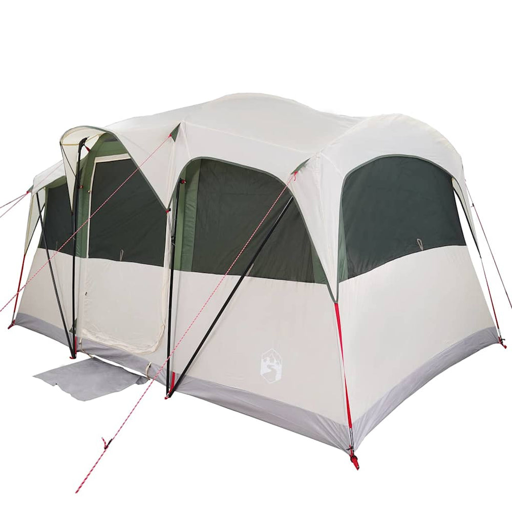 vidaXL Family Tent with Roof White and Green 435 x 255 x 216 cm