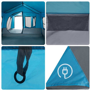 vidaXL Family Tent Blue and Grey 620 x 322 x 240 cm Polyester